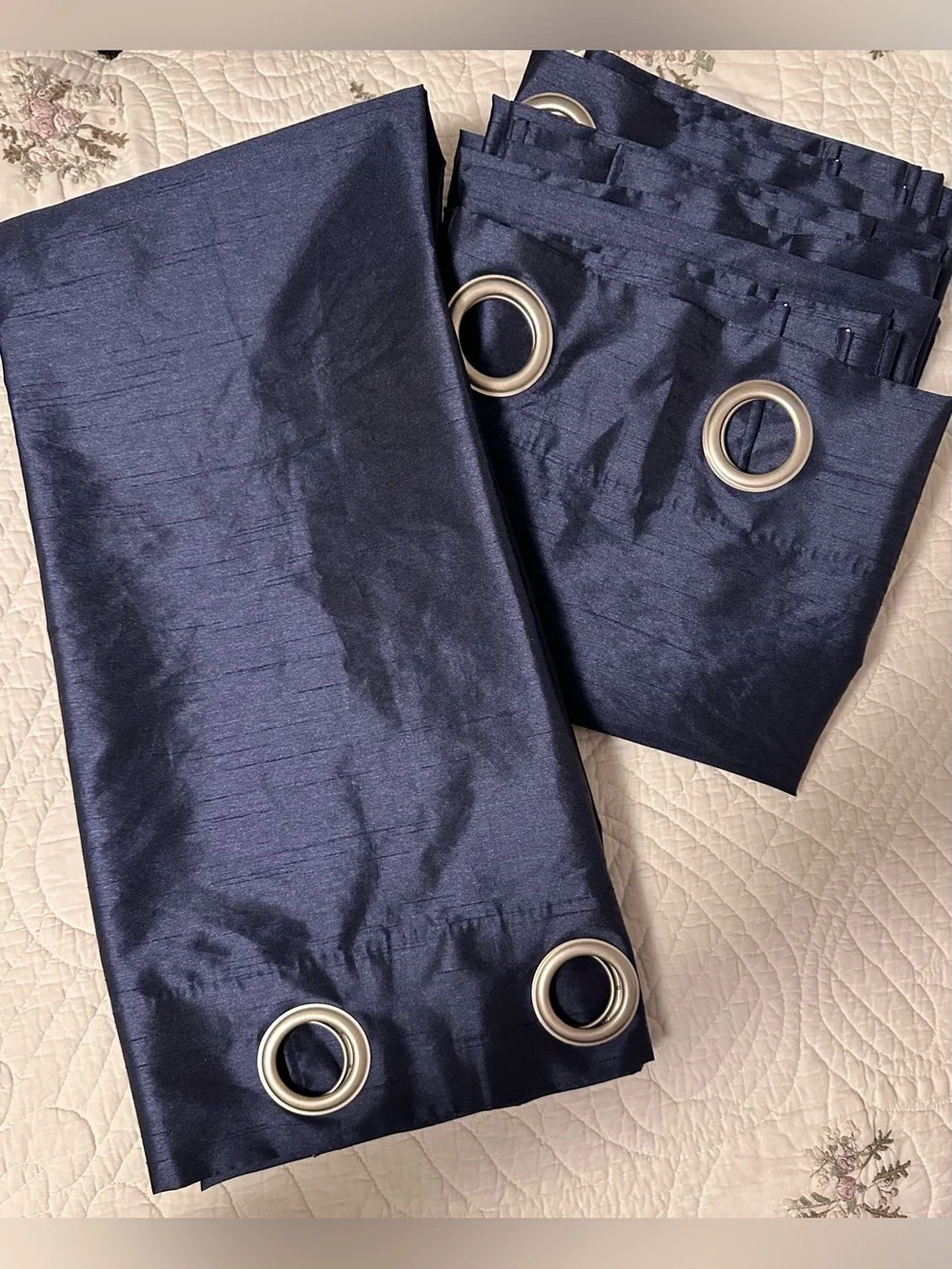 4 Panels Navy Blue Curtains